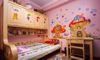 134平美式风户型装修案例鉴赏美式风格儿童房