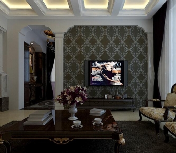 305平别墅设计作品欣赏古典客厅装修图片