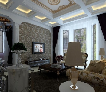 305平别墅设计作品欣赏古典风格客厅