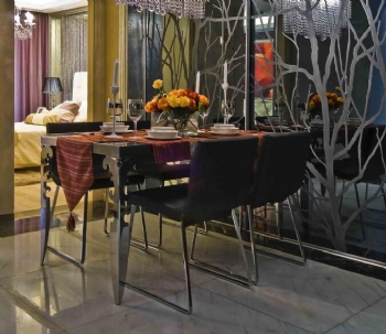 130平造优雅、大气空间美居简约餐厅装修图片