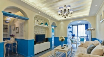 106平米地中海式三室欣赏地中海风格客厅