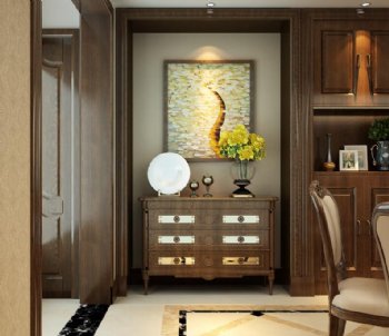 拉菲庄园143平米三室装修 美式轻古典设计美式装修图片