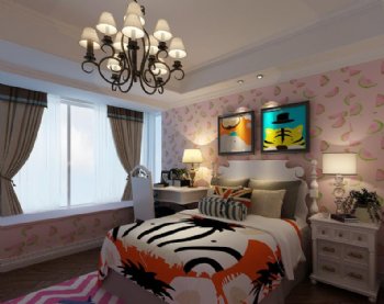 拉菲庄园143平米三室装修 美式轻古典设计美式风格