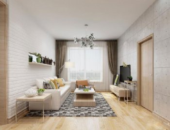 环球公寓现代风格 90平米清暖设计现代装修图片