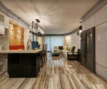 恒威国际城89平米三居室现代设计美家现代风格