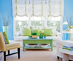 清凉蓝色  清爽客厅设计