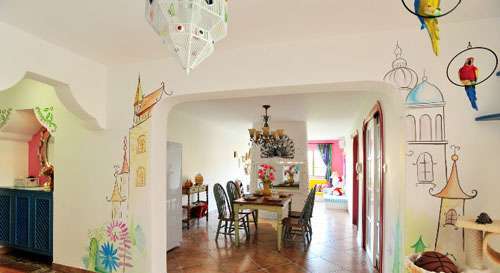 宅女和猫的130平米彩色田园童话之家