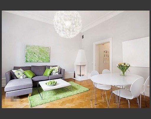 白与绿的清新自然风