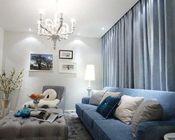 130平米3室2厅蓝色调混搭家