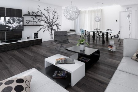 大户型黑白经典搭配室内设计方案