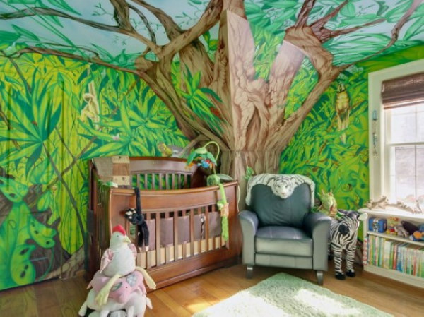 男女都适用的丛林主题儿童房设计