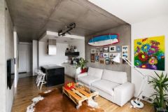 47平米开放式工业风格公寓