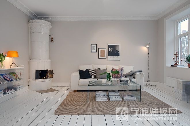 宽敞舒适的80平米白色北欧三居