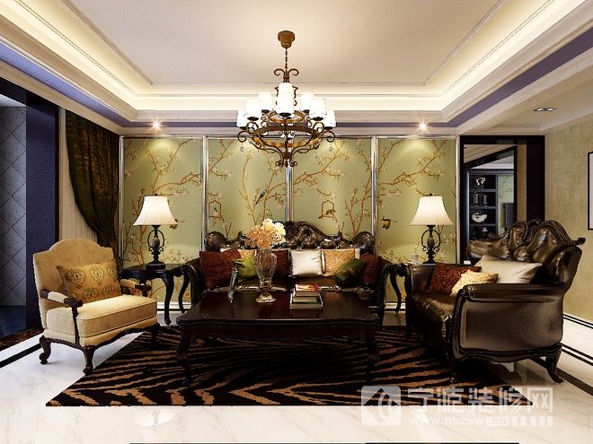 宁波景瑞望府88平米欧式古典装修案例