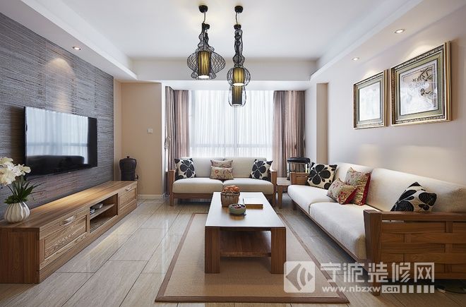 洪塘亲亲家园125平米简约中式三居