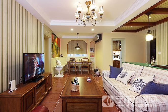 鄞州区乐活金水苑126平米美式乡村三居