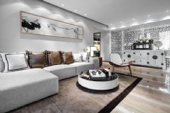 万达金色江南110平米现代中式风格家居