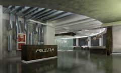 天海大厦焦点影视公司设计效果图vs施工现场——鸿盛装饰