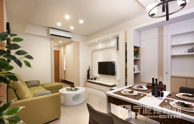 华城花园名悦公馆66平米混搭清新两居室