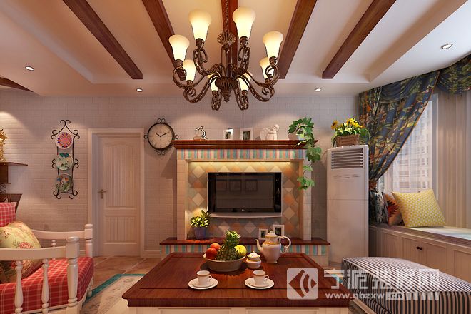 110平田园风三居舒适美家