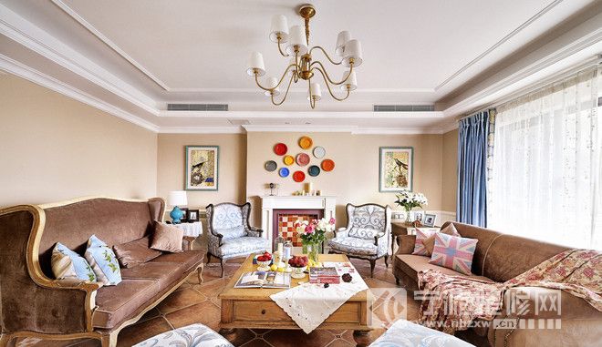 万科金域华府淡色系美式乡村风格三居