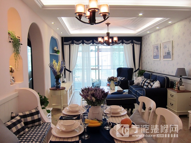 83平二居地中海清新家案例欣赏