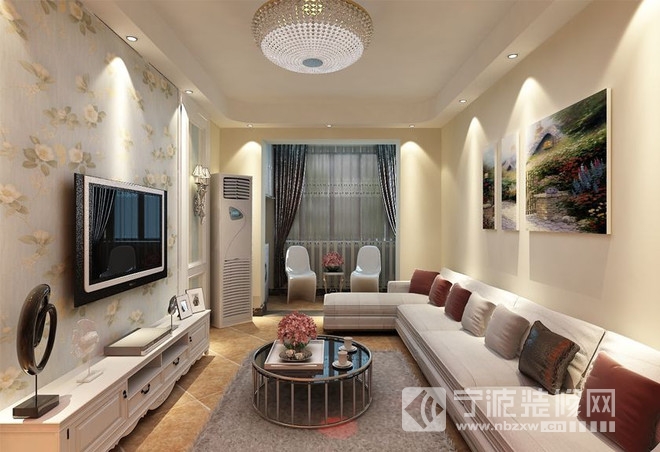 90平二居现代风装修效果图