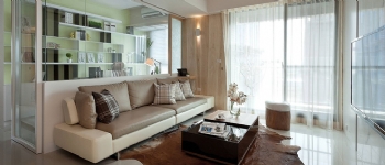 82平简约三居书房玻璃隔断接地气