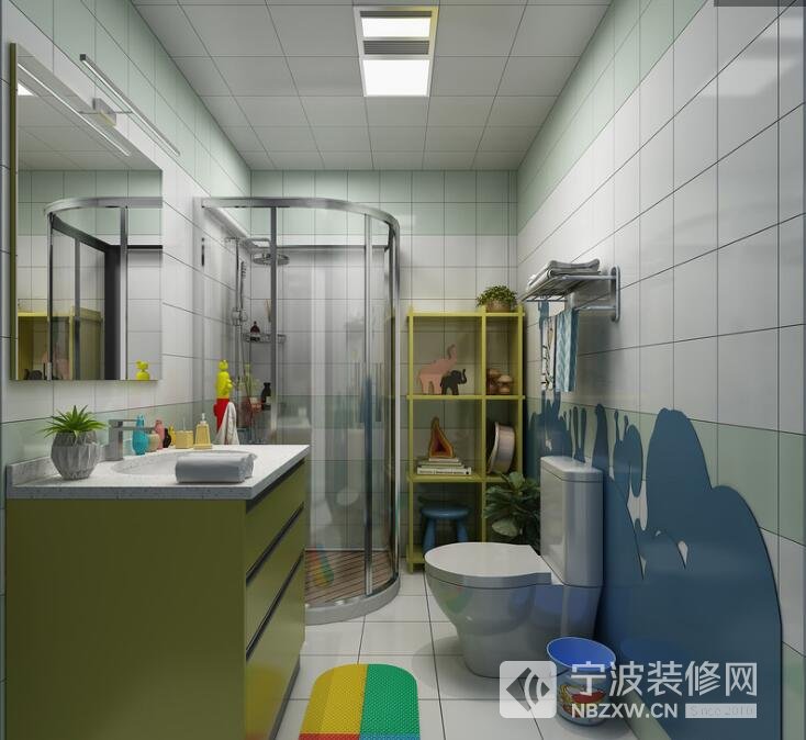七彩蜡笔 童趣兼顾收纳卫生间