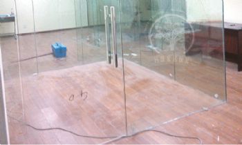 办公室双层12mm钢化玻璃百叶隔断
